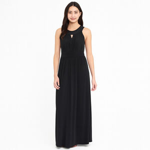 NWT Women's NIC&DOM Black Sleeveless Keyhole Maxi Dress Size S/M